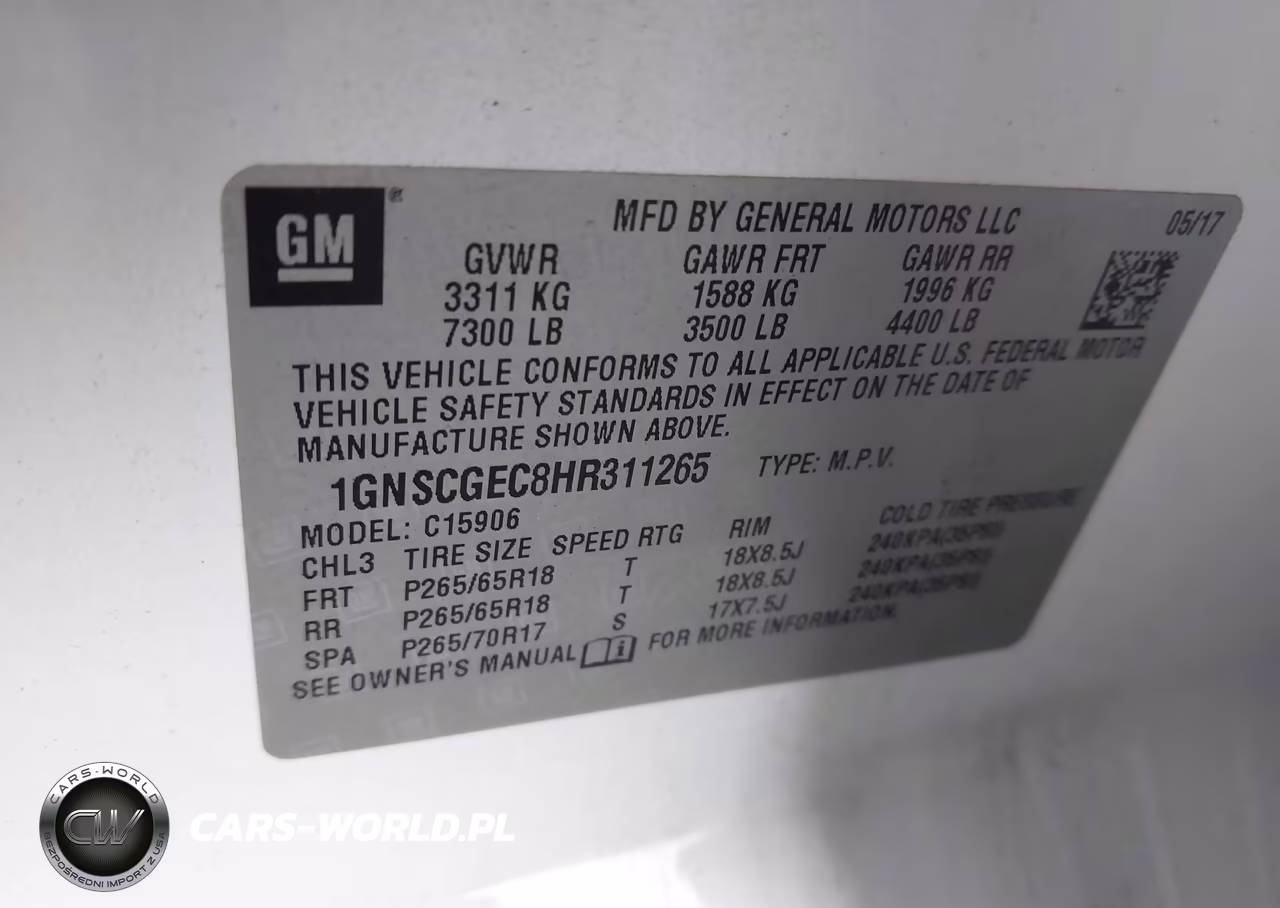 2017 Chevrolet Suburban Ls VIN:1GNSCGEC8HR311265 - 9