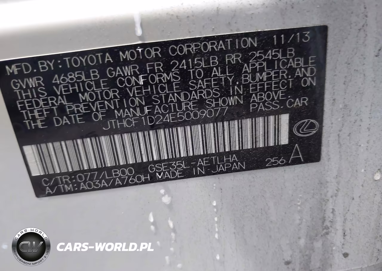 2014 Lexus Is 250 VIN:JTHCF1D24E5009077 - 9