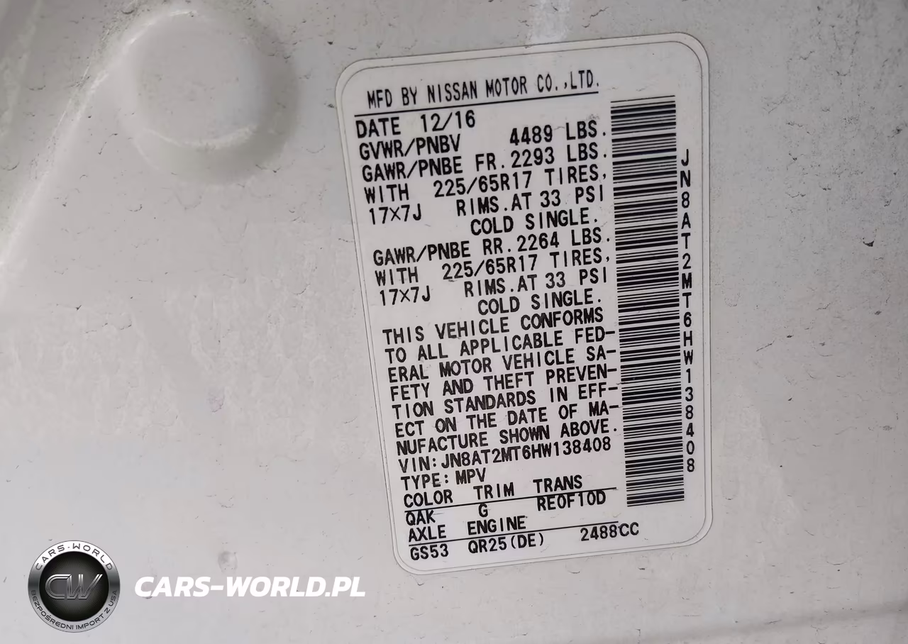 2017 Nissan Rogue Sv VIN:JN8AT2MT6HW138408 - 9