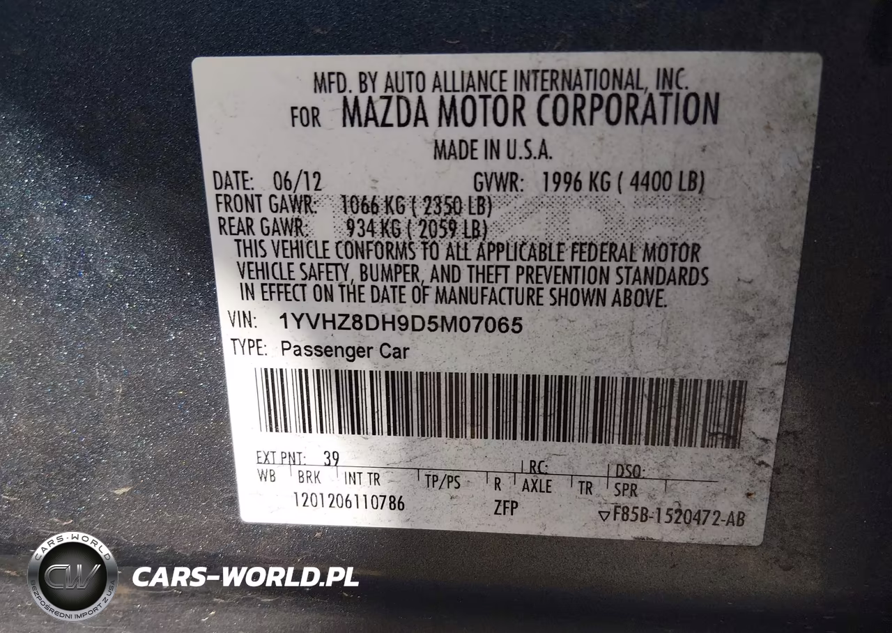2013 Mazda Mazda6 I Touring VIN:1YVHZ8DH9D5M07065 - 9