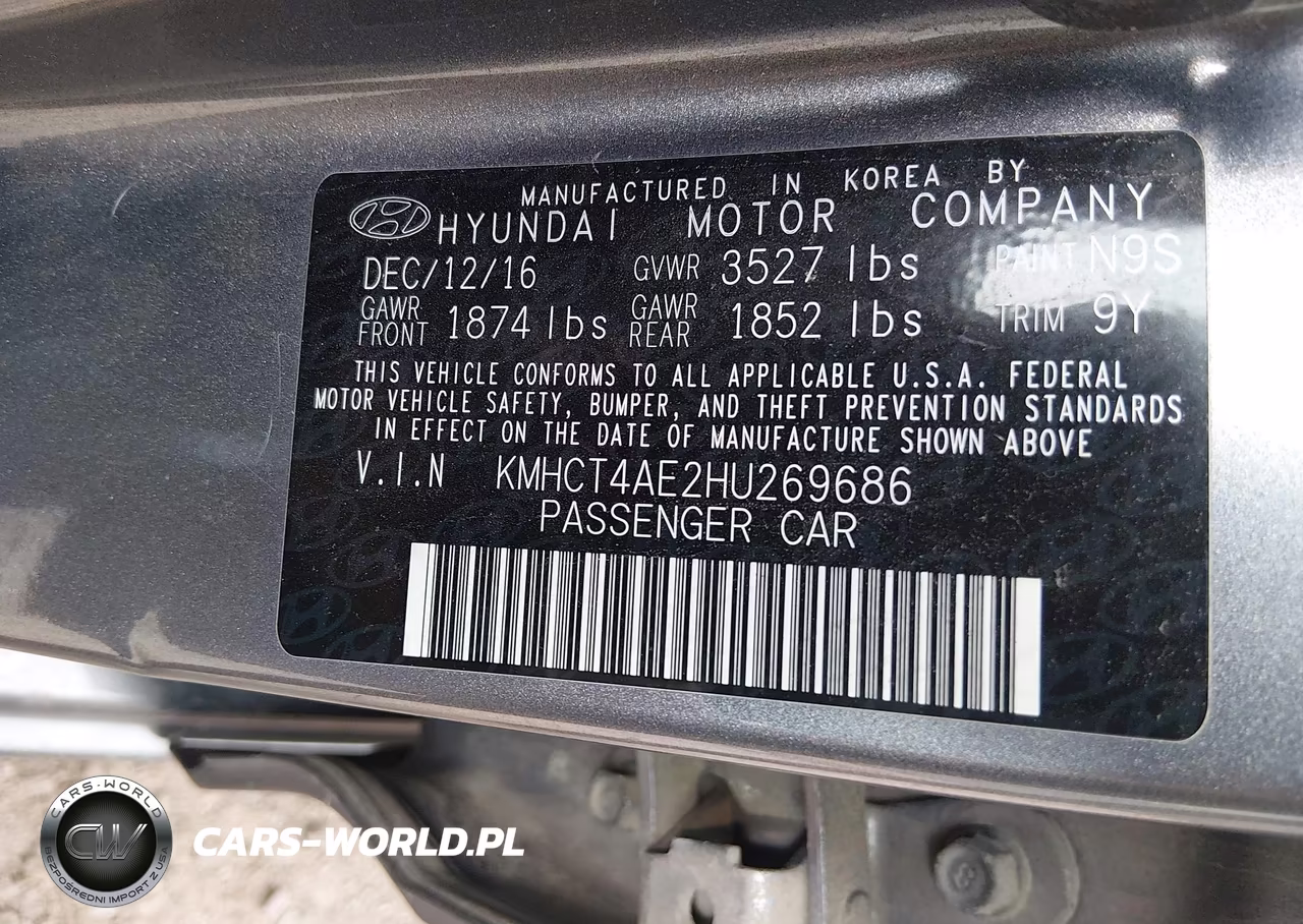 2017 Hyundai Accent Se VIN:KMHCT4AE2HU269686 - 9