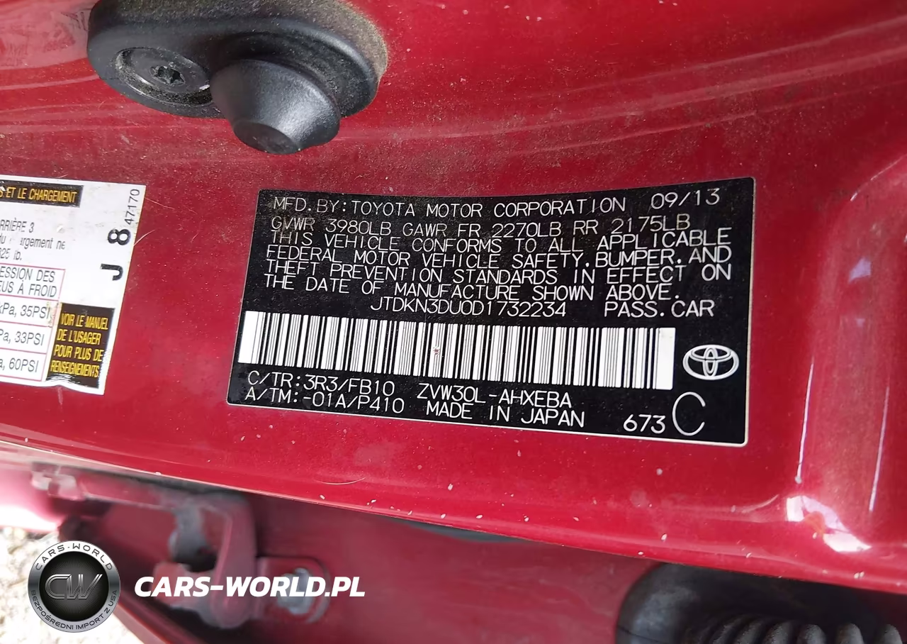2013 Toyota Prius Three VIN:JTDKN3DU0D1732234 - 9