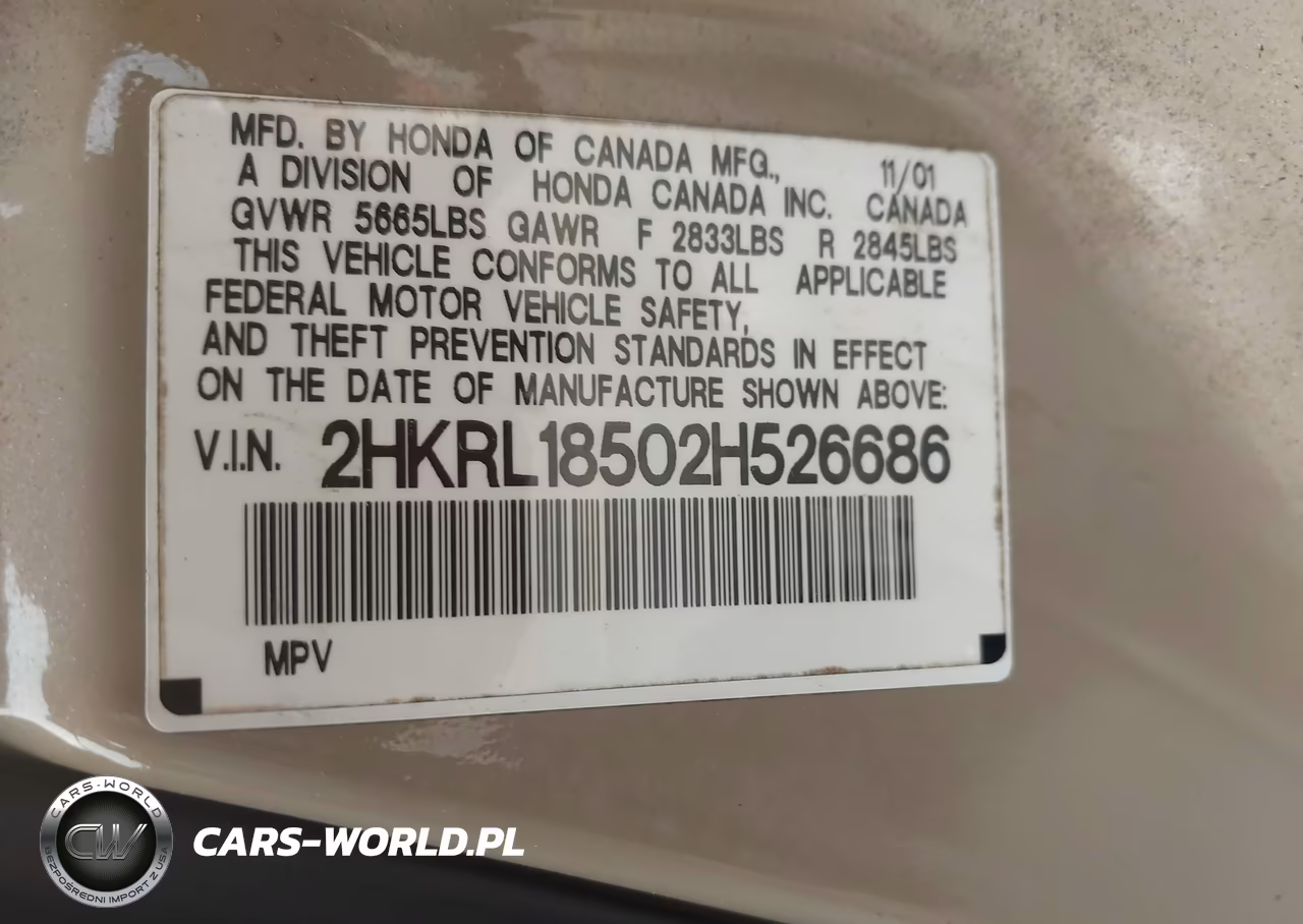 2002 Honda Odyssey Lx VIN:2HKRL18502H526686 - 9