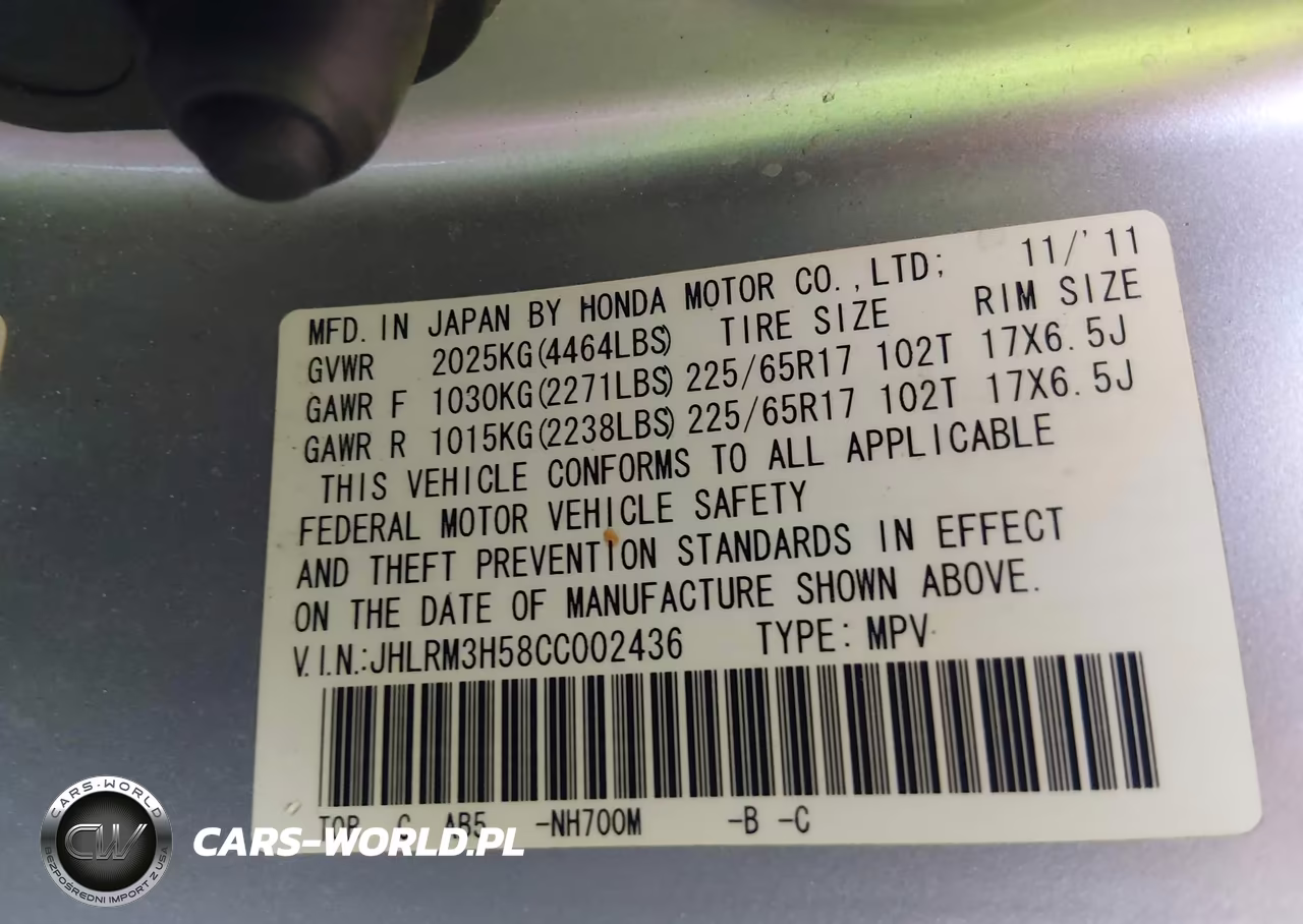 2012 Honda Cr-V Ex VIN:JHLRM3H58CC002436 - 9