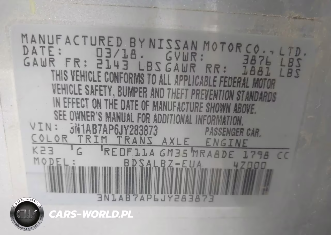 2018 Nissan Sentra S VIN:3N1AB7AP6JY283873 - 9