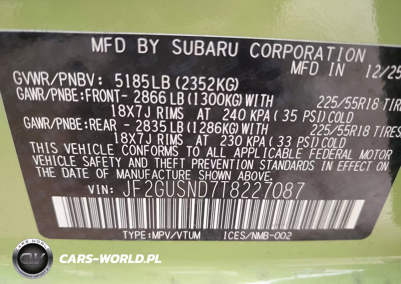 2026 Subaru Crosstrek Limited VIN:JF2GUSND7T8227087 - 9