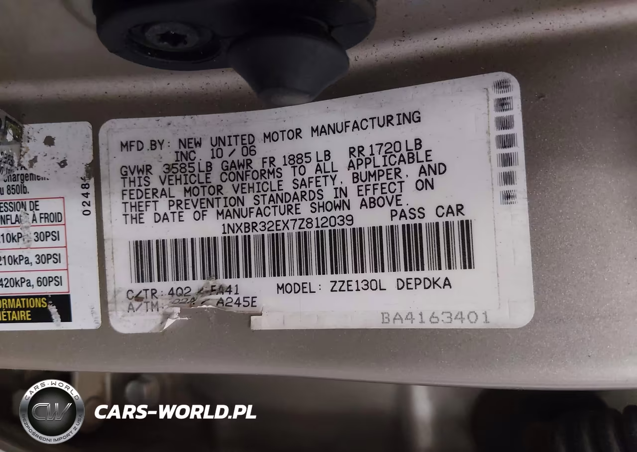 2007 Toyota Corolla Ce VIN:1NXBR32EX7Z812039 - 9