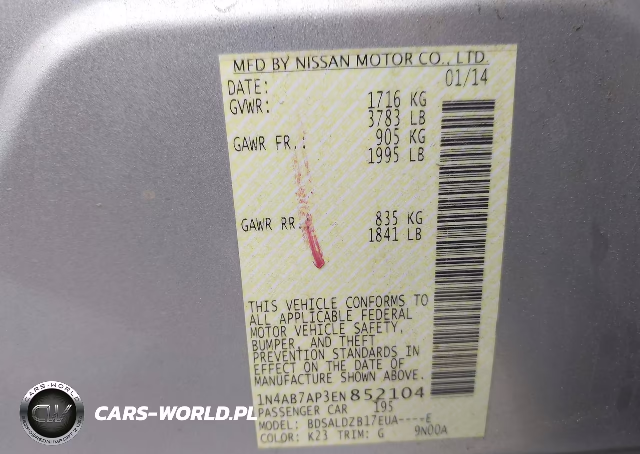 2014 Nissan Sentra Fe+ S-Fe+ Sv-S-Sl-Sr-Sv VIN:1N4AB7AP3EN852104 - 9