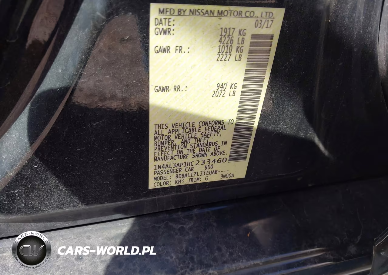 2017 Nissan Altima 2.5 Sv VIN:1N4AL3AP1HC233460 - 9