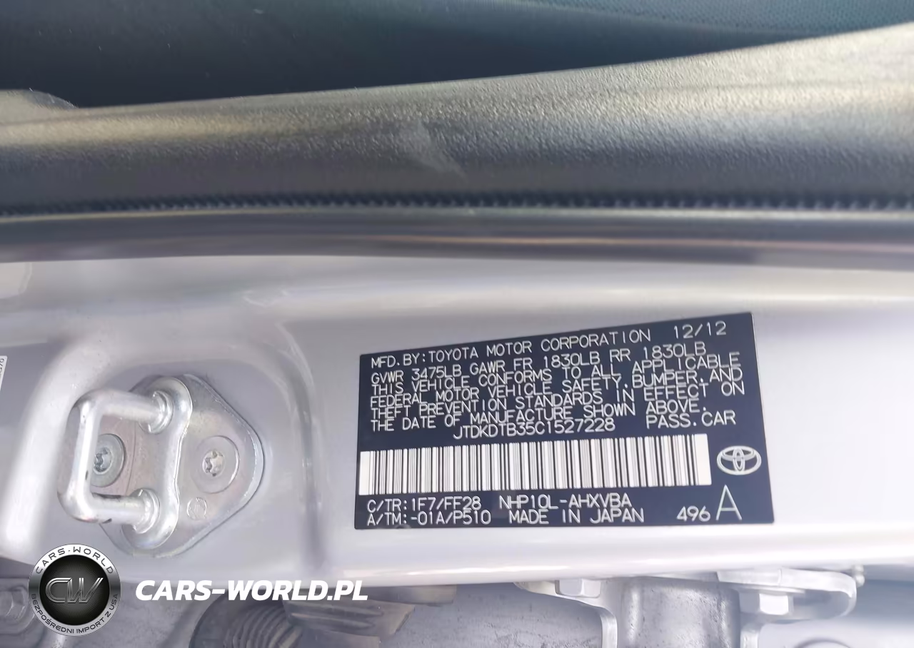 2012 Toyota Prius C Two VIN:JTDKDTB35C1527228 - 9