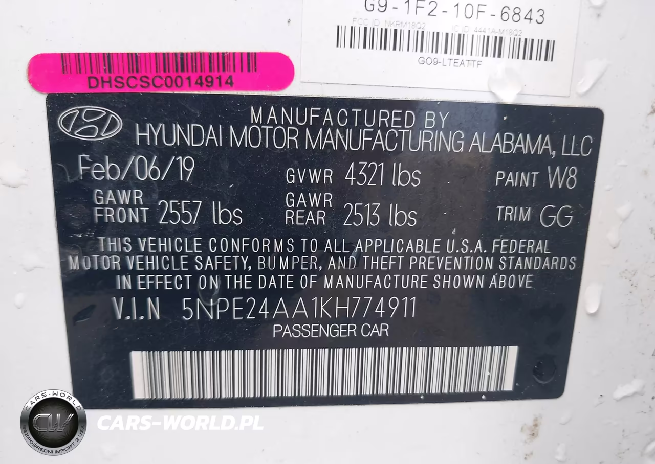 2019 Hyundai Sonata Eco VIN:5NPE24AA1KH774911 - 9