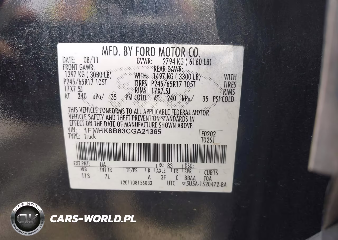 2012 Ford Explorer VIN:1FMHK8B83CGA21365 - 9