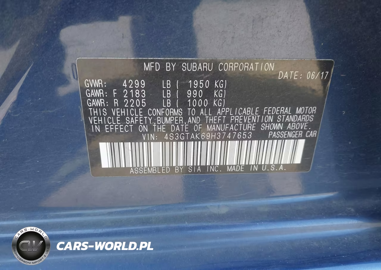 2017 Subaru Impreza 2.0I Sport VIN:4S3GTAK69H3747653 - 9