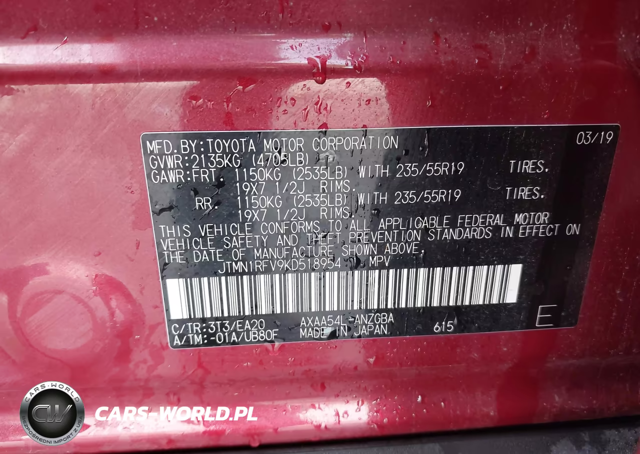 2019 Toyota Rav4 Limited VIN:JTMN1RFV9KD518954 - 9