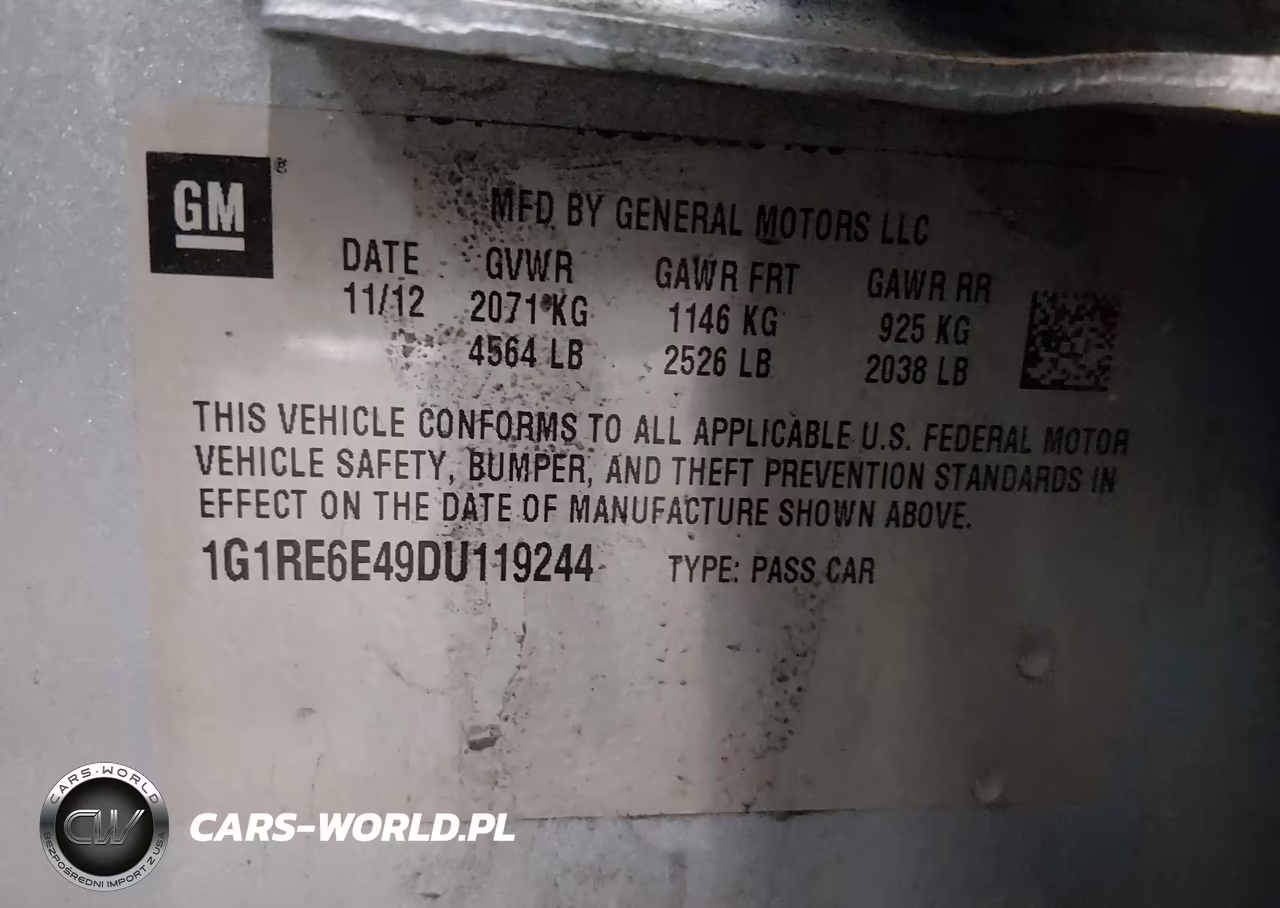 2013 Chevrolet Volt VIN:1G1RE6E49DU119244 - 9
