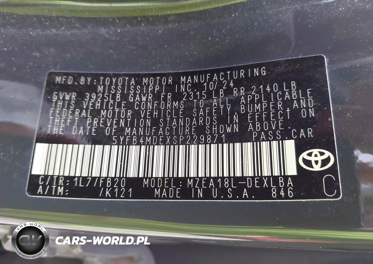 2025 Toyota Corolla Le VIN:5YFB4MDEXSP229871 - 9