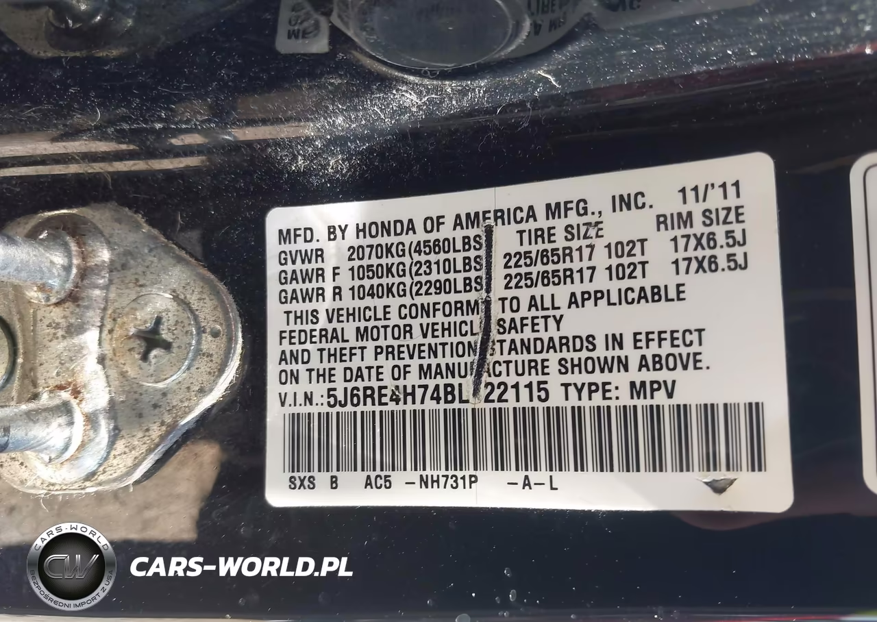 2011 Honda Cr-V Ex-L VIN:5J6RE4H74BL122115 - 9
