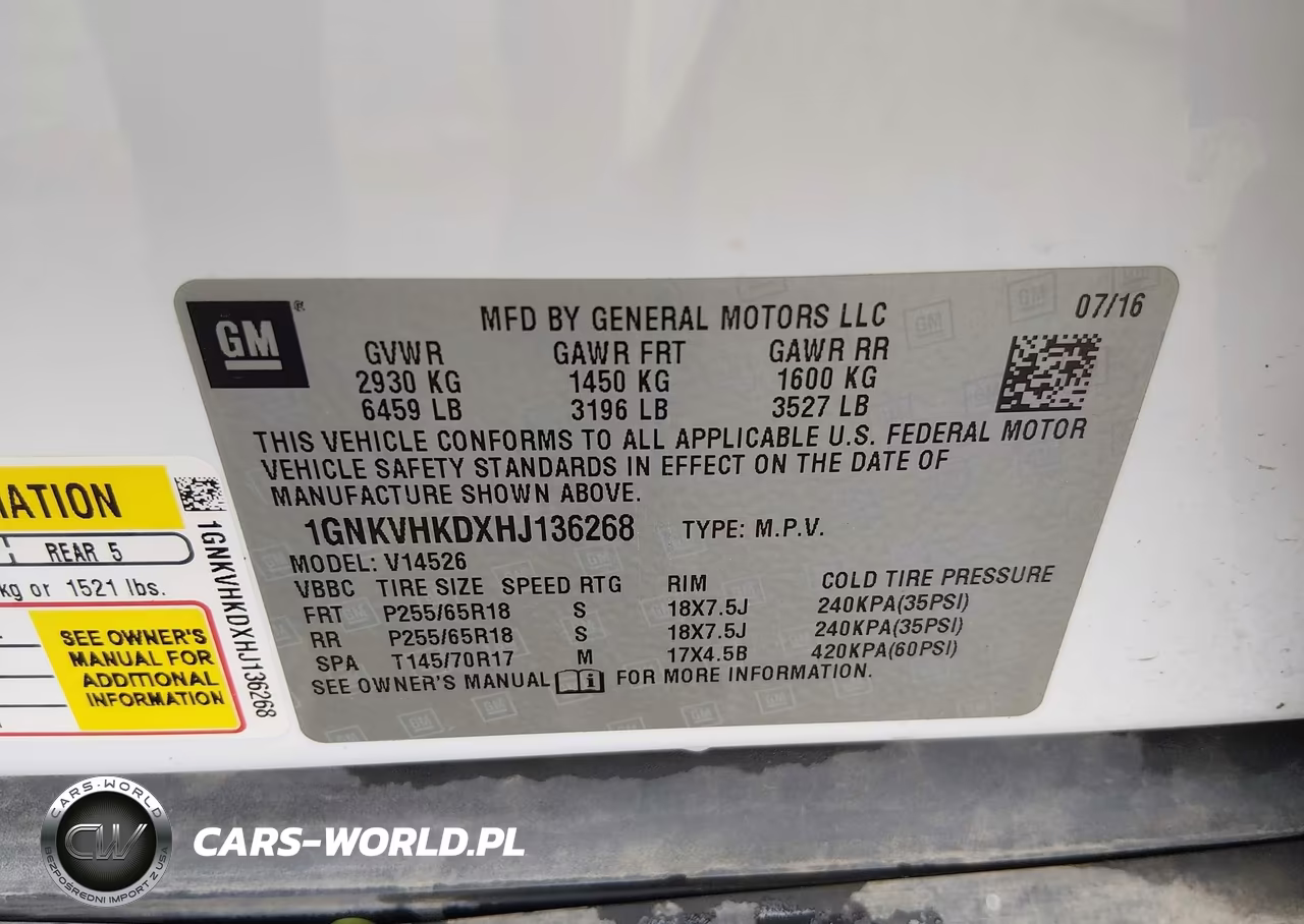 2017 Chevrolet Traverse 2Lt VIN:1GNKVHKDXHJ136268 - 9