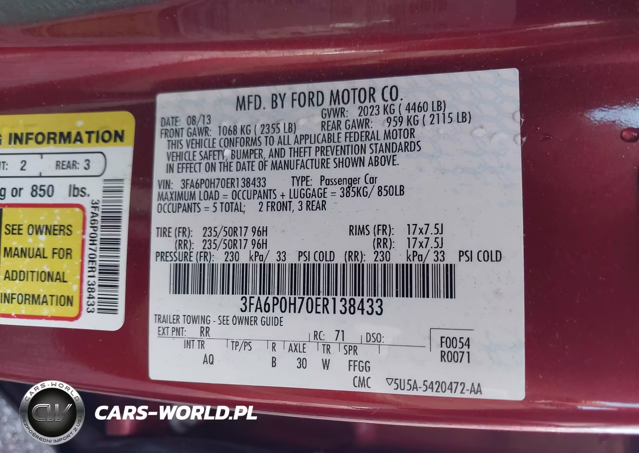 2014 Ford Fusion Se VIN:3FA6P0H70ER138433 - 9