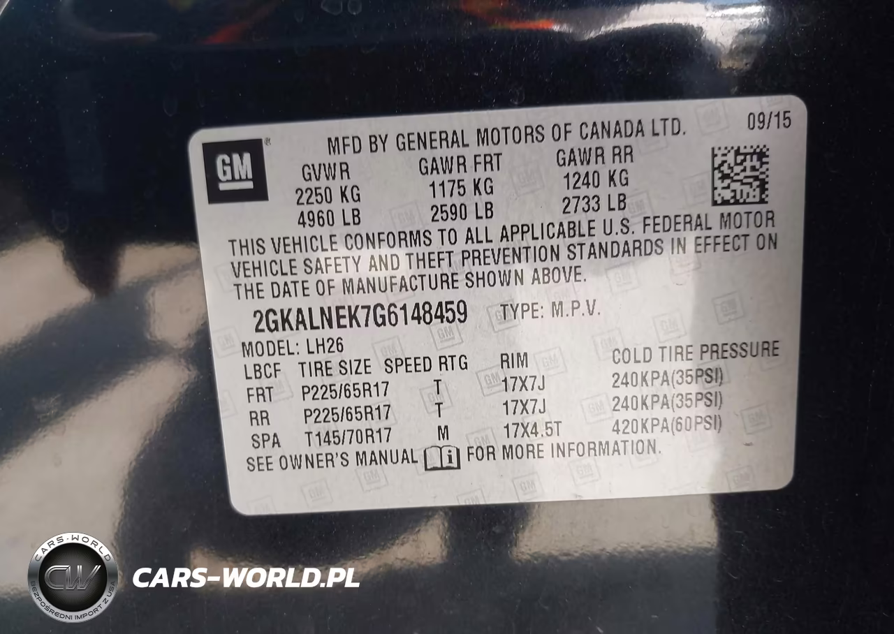 2016 GMC Terrain Sle-2 VIN:2GKALNEK7G6148459 - 9
