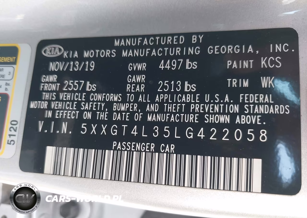 2020 Kia Optima Lx VIN:5XXGT4L35LG422058 - 9