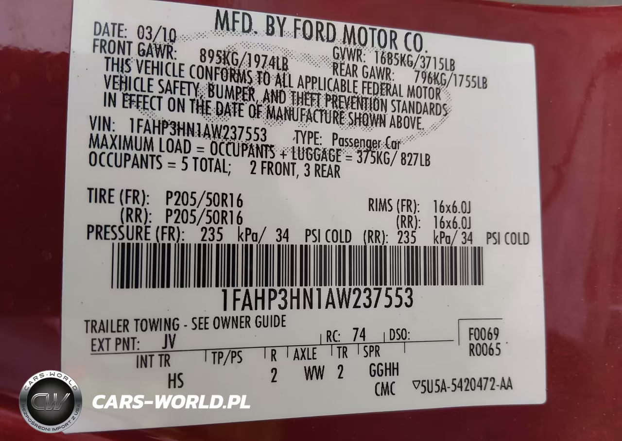 2010 Ford Focus Sel VIN:1FAHP3HN1AW237553 - 9