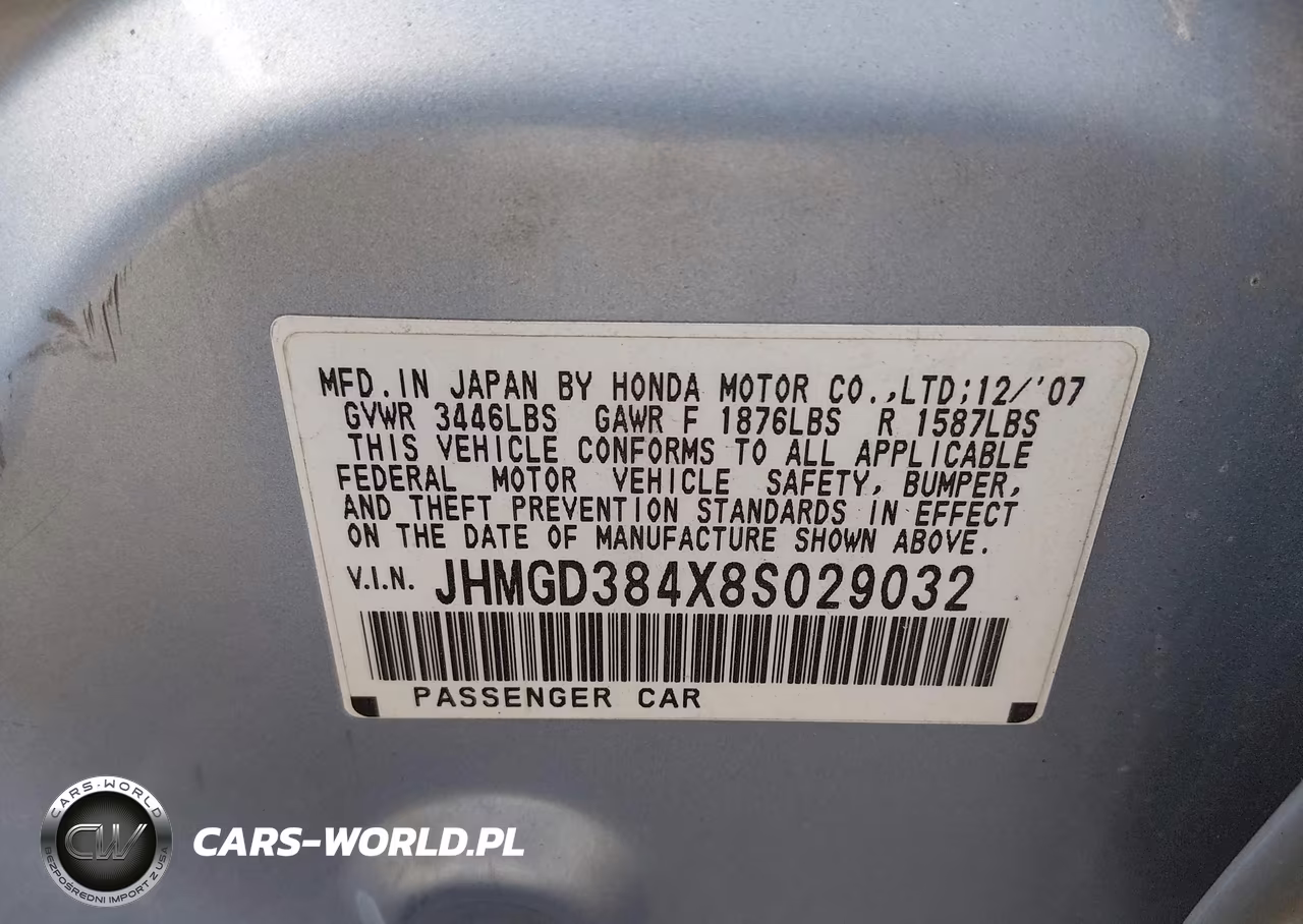 2008 Honda Fit VIN:JHMGD384X8S029032 - 9
