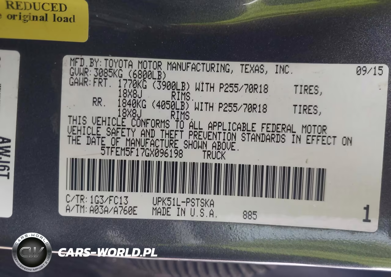 2016 Toyota Tundra Sr5 4.6L V8 VIN:5TFEM5F17GX096198 - 9