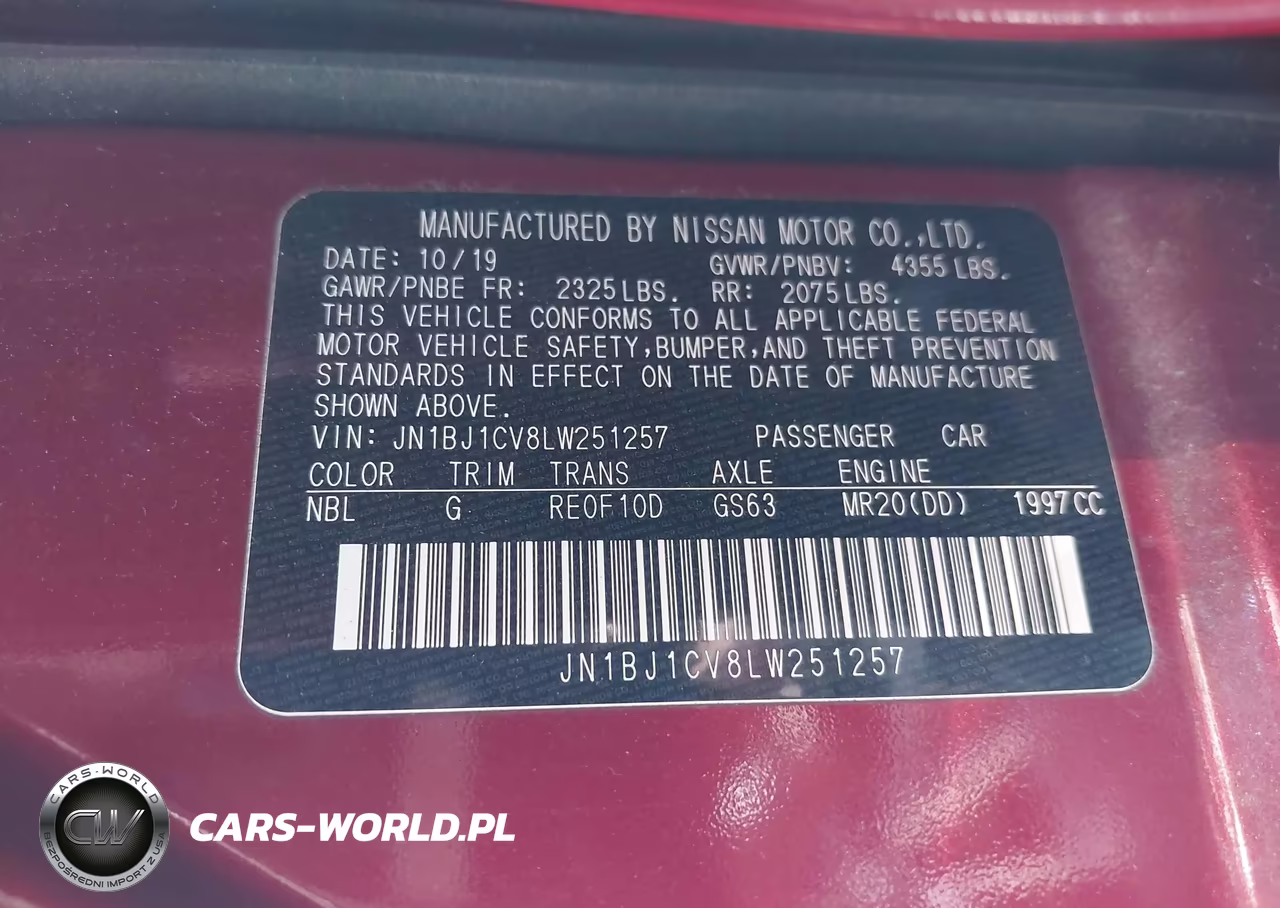 2020 Nissan Rogue Sport Sl Fwd Xtronic Cvt VIN:JN1BJ1CV8LW251257 - 9