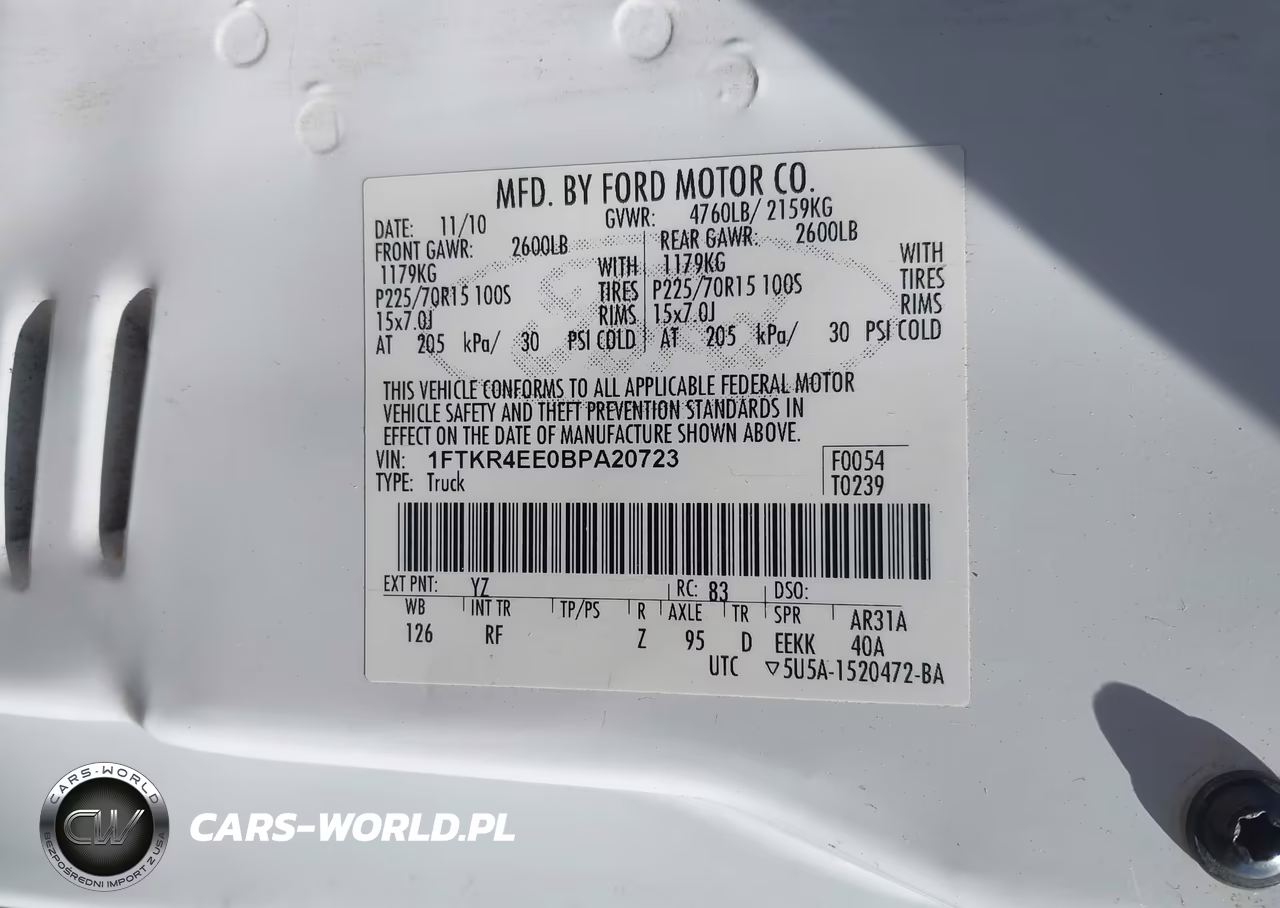 2011 Ford Ranger Sport-Xlt VIN:1FTKR4EE0BPA20723 - 9