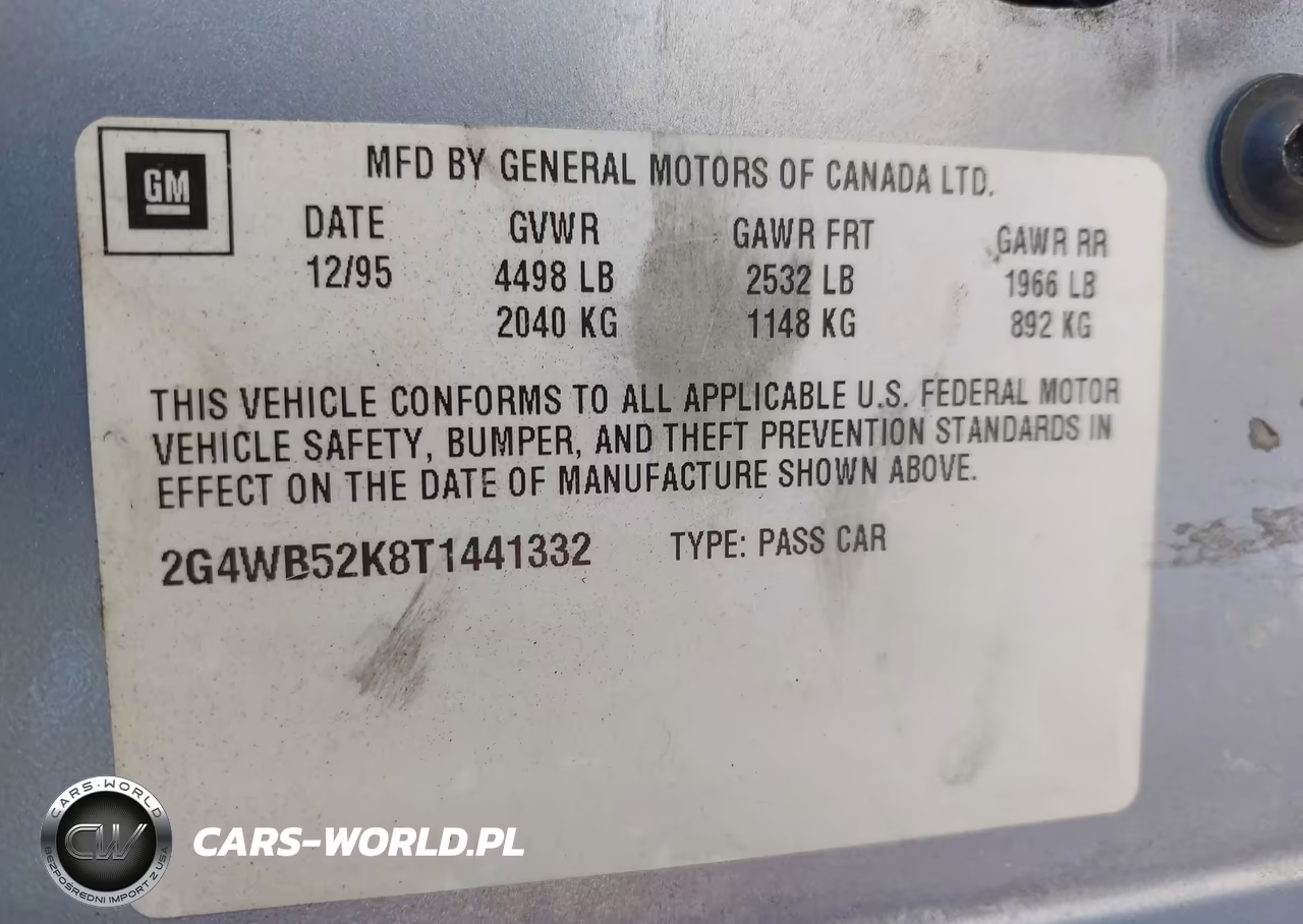 1996 Buick Regal Custom VIN:2G4WB52K8T1441332 - 9