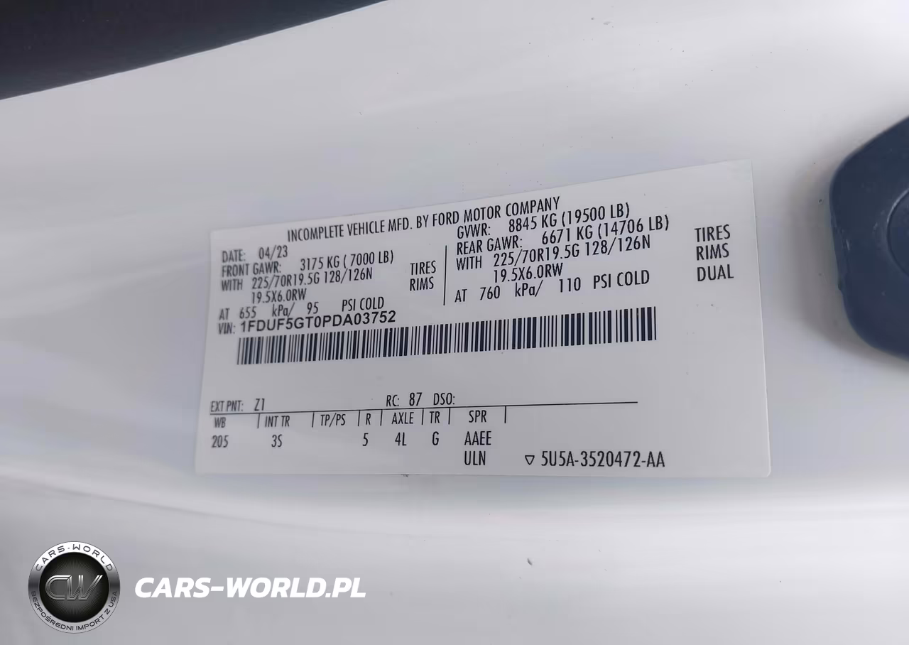2023 Ford F-550 Chassis Xl-Xlt VIN:1FDUF5GT0PDA03752 - 8