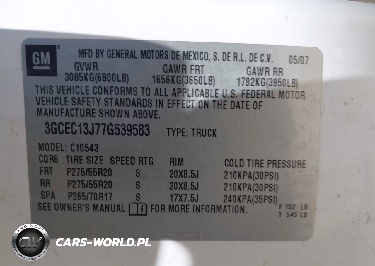 2007 Chevrolet Silverado 1500 Lt1 VIN:3GCEC13J77G539583 - 9