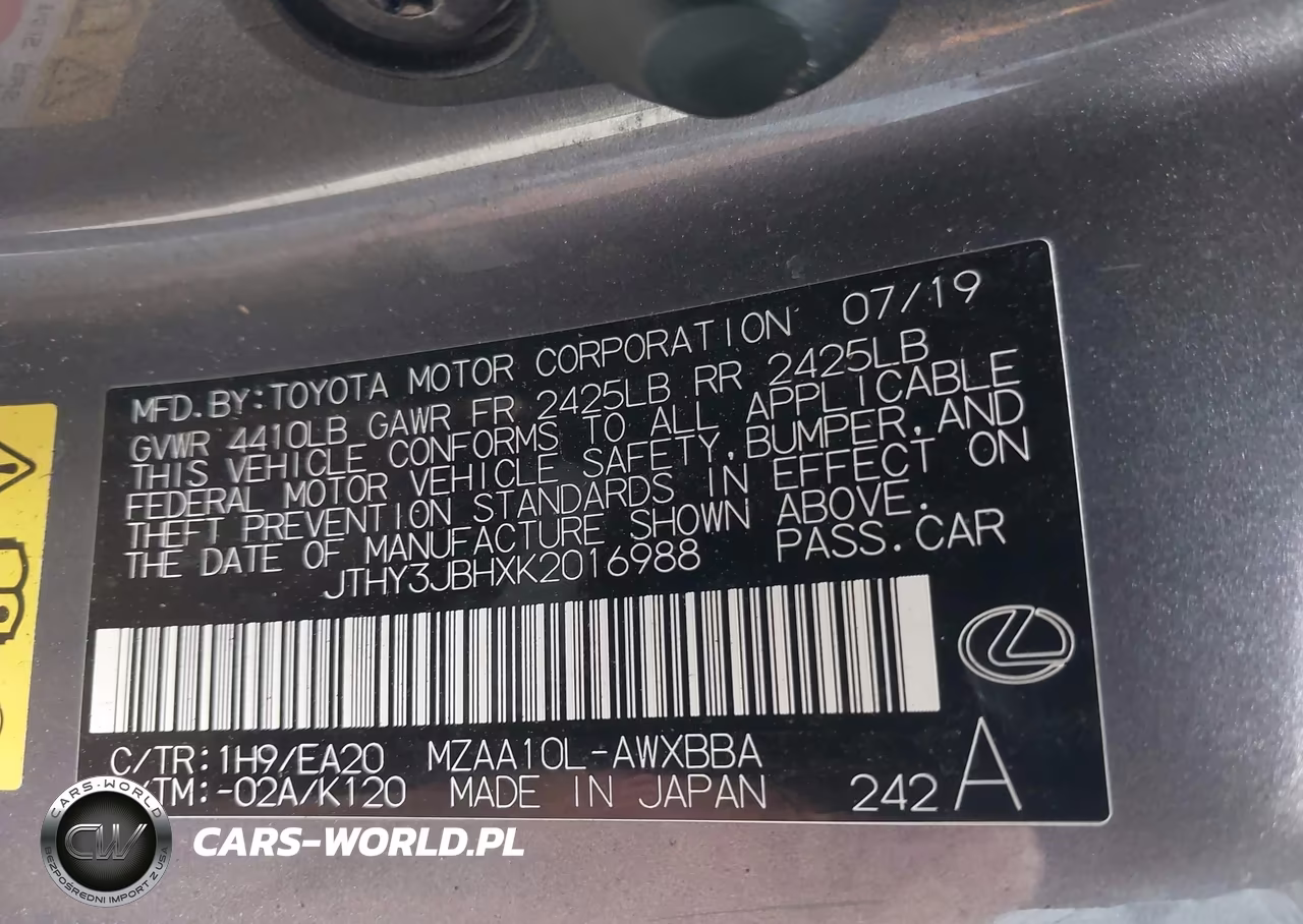 2019 Lexus Ux 200 VIN:JTHY3JBHXK2016988 - 9