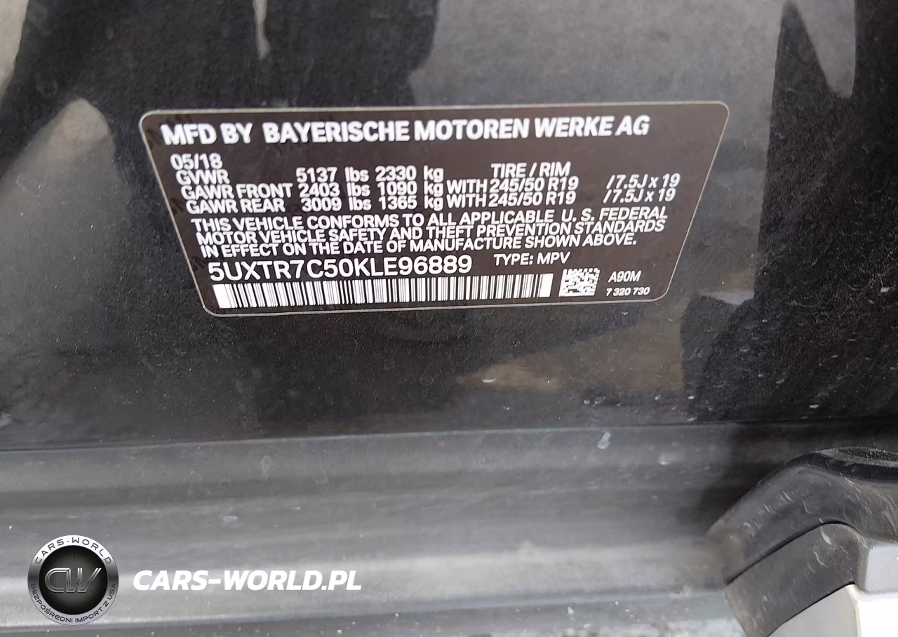 2019 BMW X3 Sdrive30I VIN:5UXTR7C50KLE96889 - 9