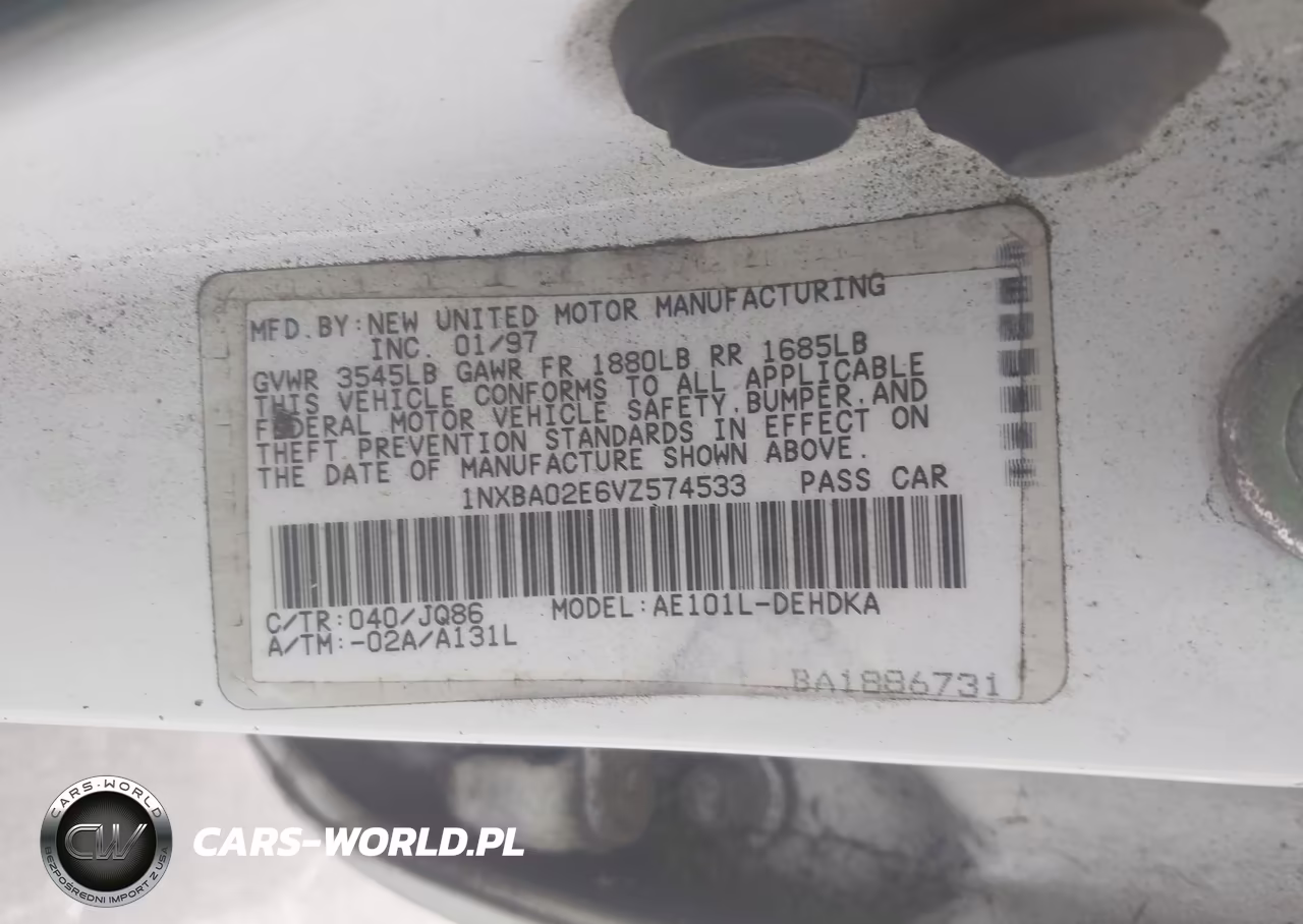 1997 Toyota Corolla Ce VIN:1NXBA02E6VZ574533 - 9