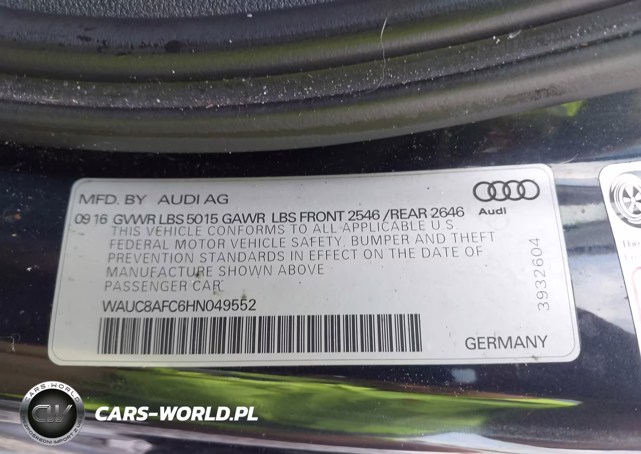 2017 Audi A6 Premium VIN:WAUC8AFC6HN049552 - 9