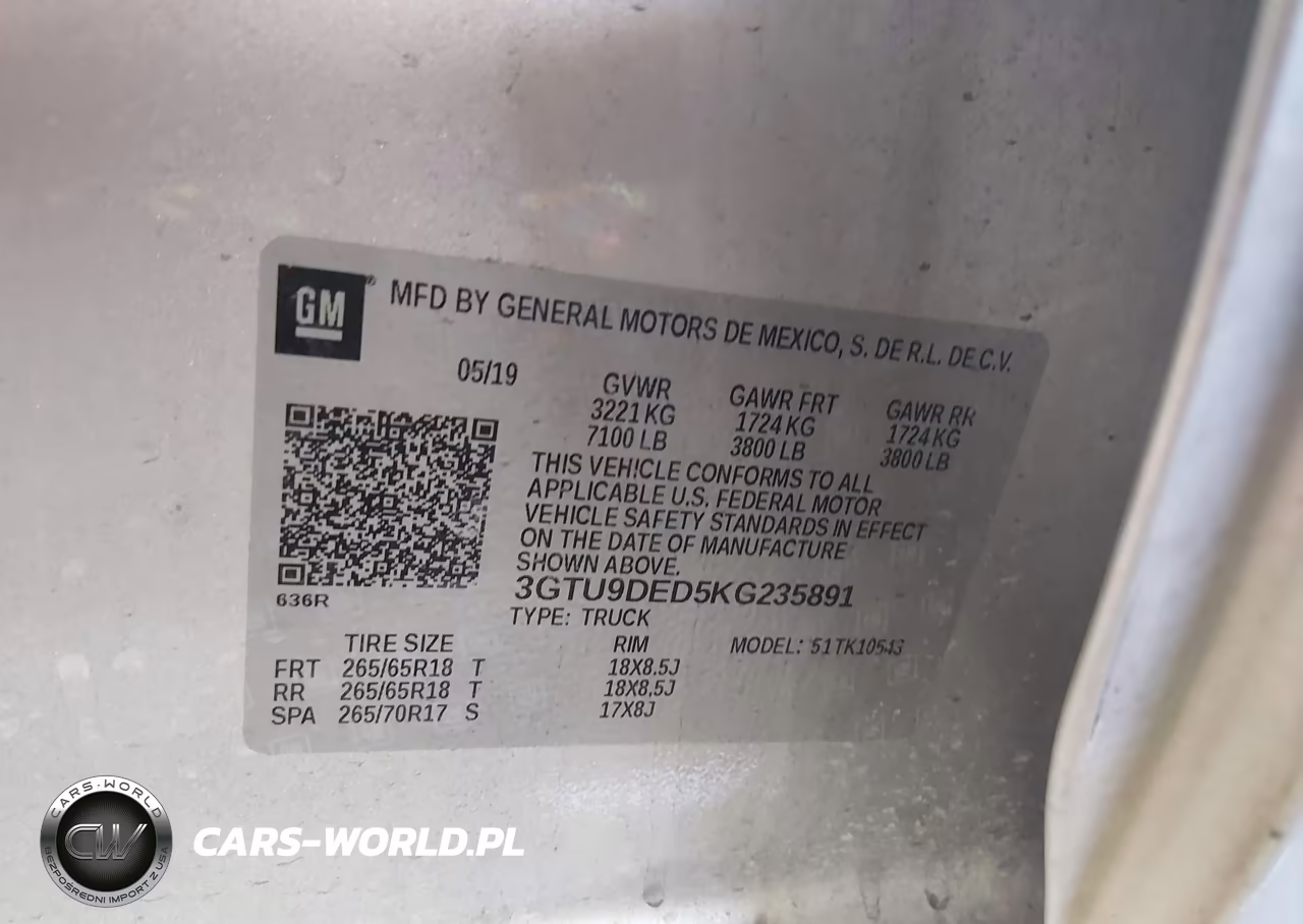 2019 GMC Sierra 1500 Slt VIN:3GTU9DED5KG235891 - 9
