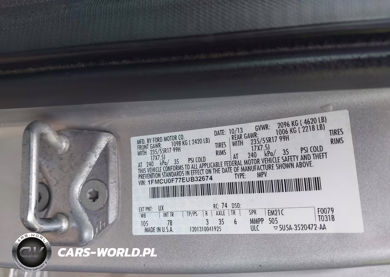 2014 Ford Escape S VIN:1FMCU0F77EUB32674 - 9