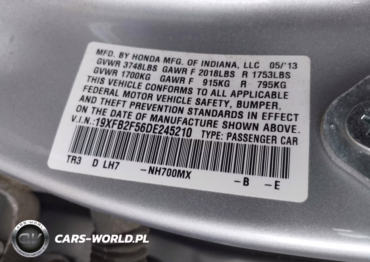 2013 Honda Civic Lx VIN:19XFB2F56DE245210 - 9
