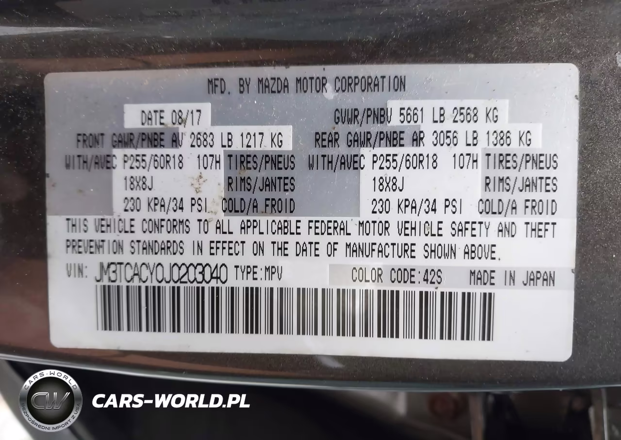 2018 Mazda Cx-9 Touring VIN:JM3TCACY0J0203040 - 9