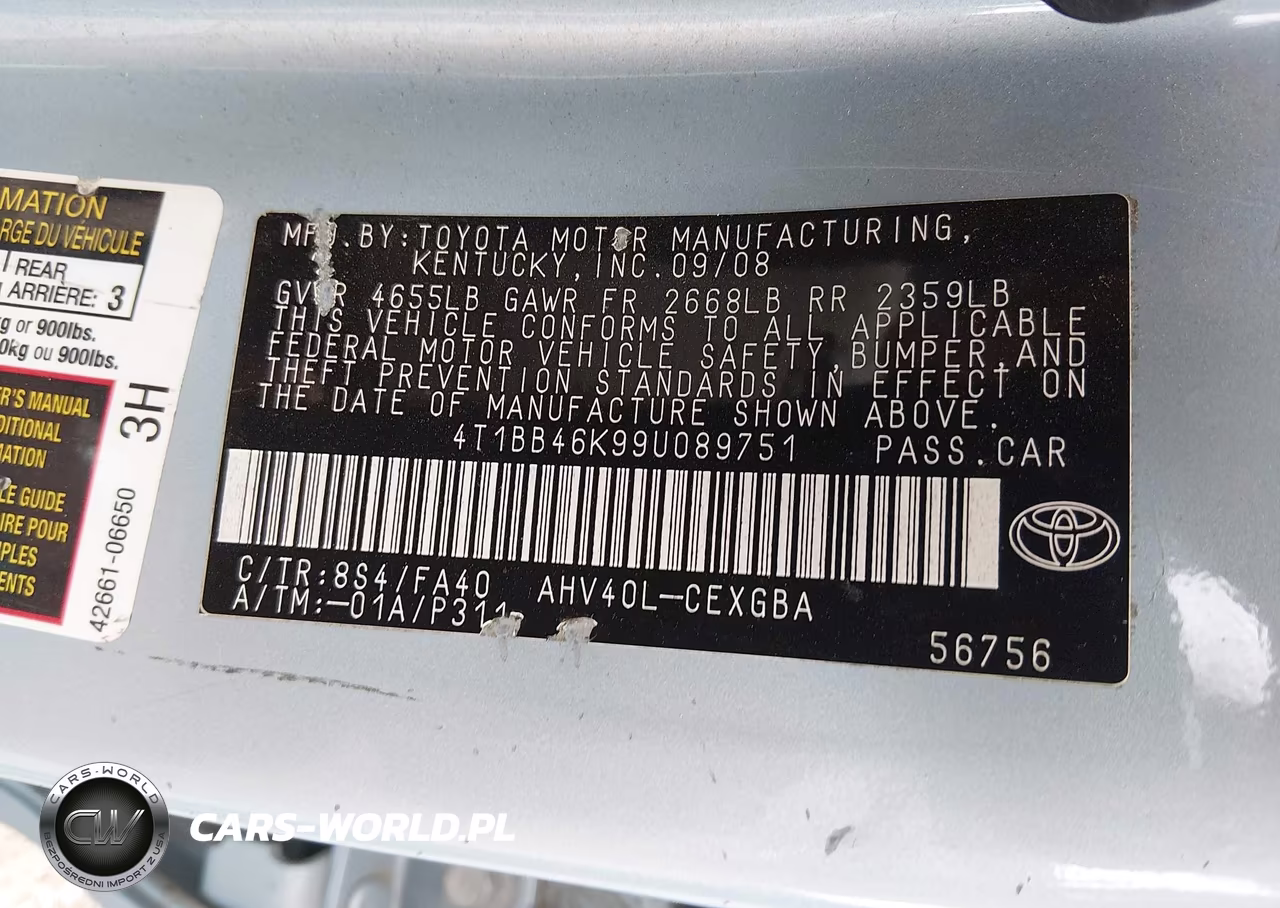 2009 Toyota Camry Hybrid VIN:4T1BB46K99U089751 - 9