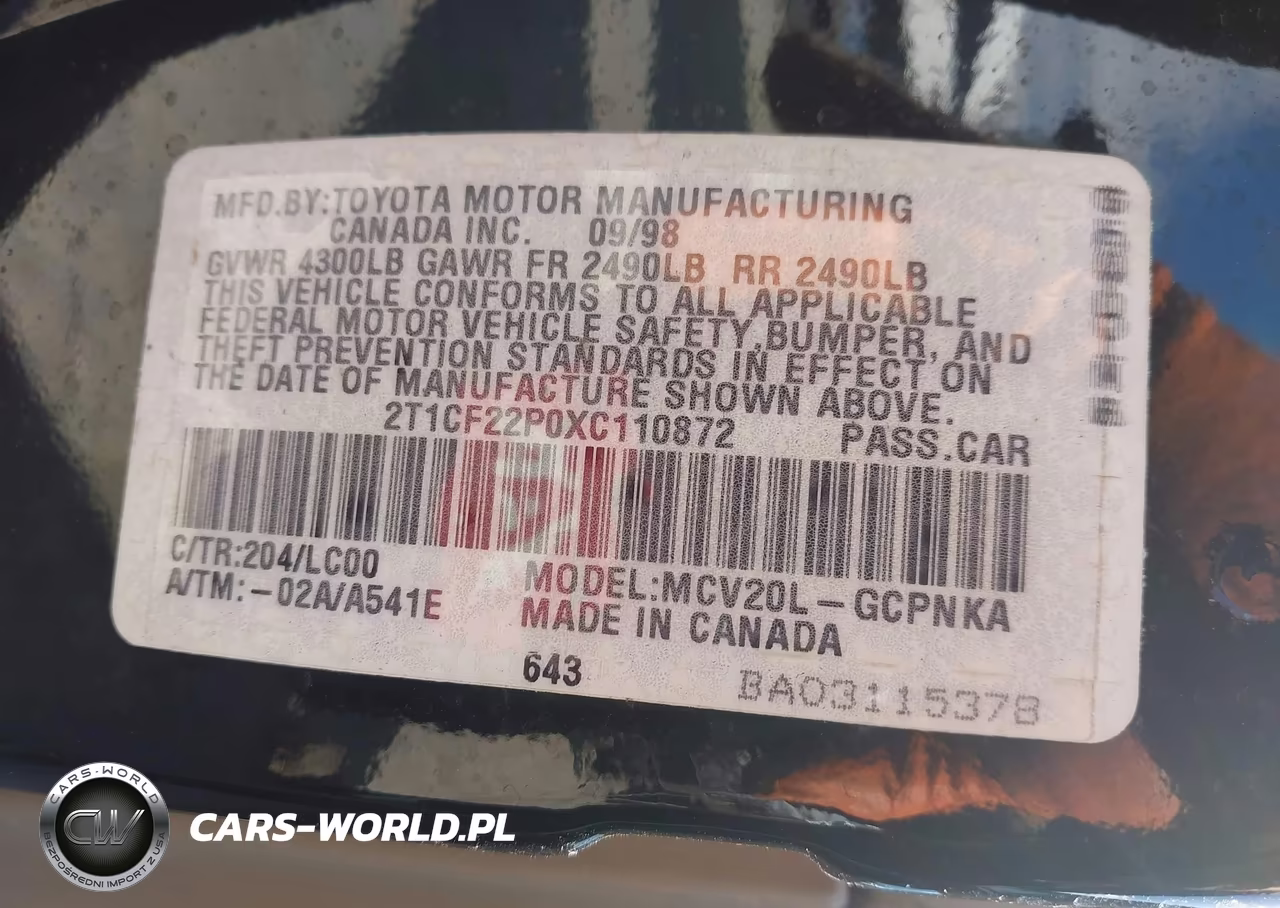 1999 Toyota Camry Solara Sle VIN:2T1CF22P0XC110872 - 9