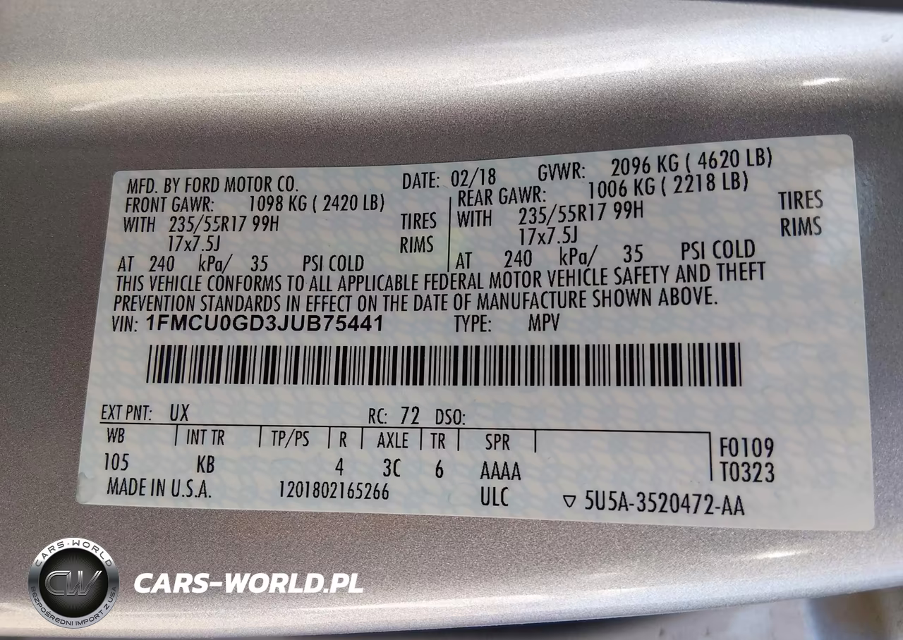 2018 Ford Escape Se VIN:1FMCU0GD3JUB75441 - 9