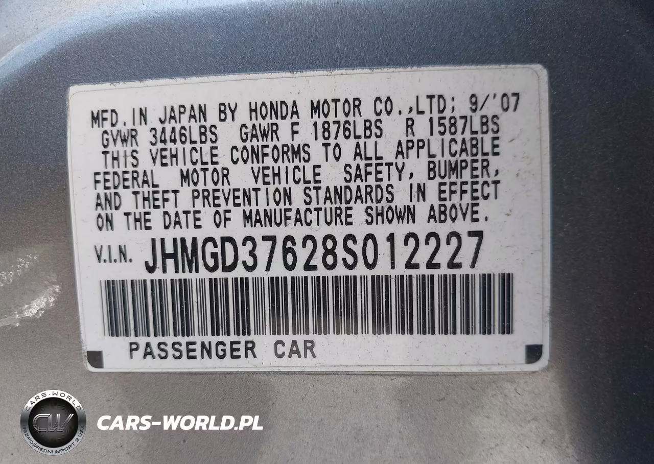 2008 Honda Fit Sport VIN:JHMGD37628S012227 - 9