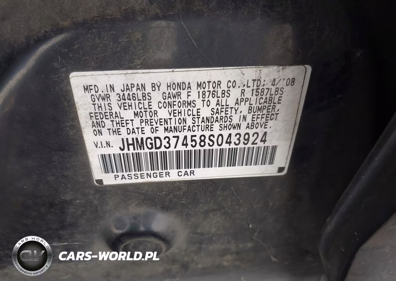 2008 Honda Fit VIN:JHMGD37458S043924 - 9
