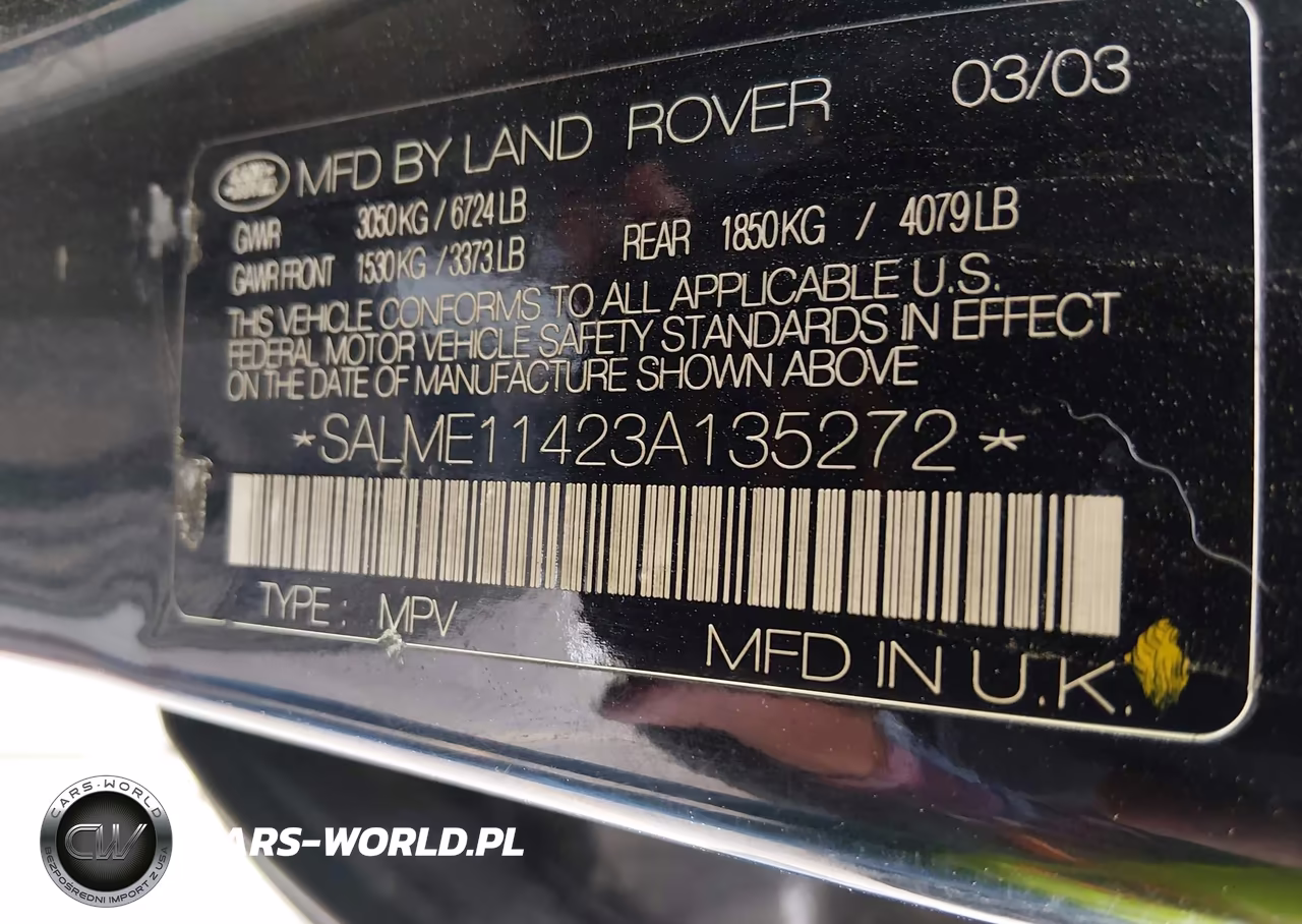 2003 Land Rover Range Rover Hse VIN:SALME11423A135272 - 9