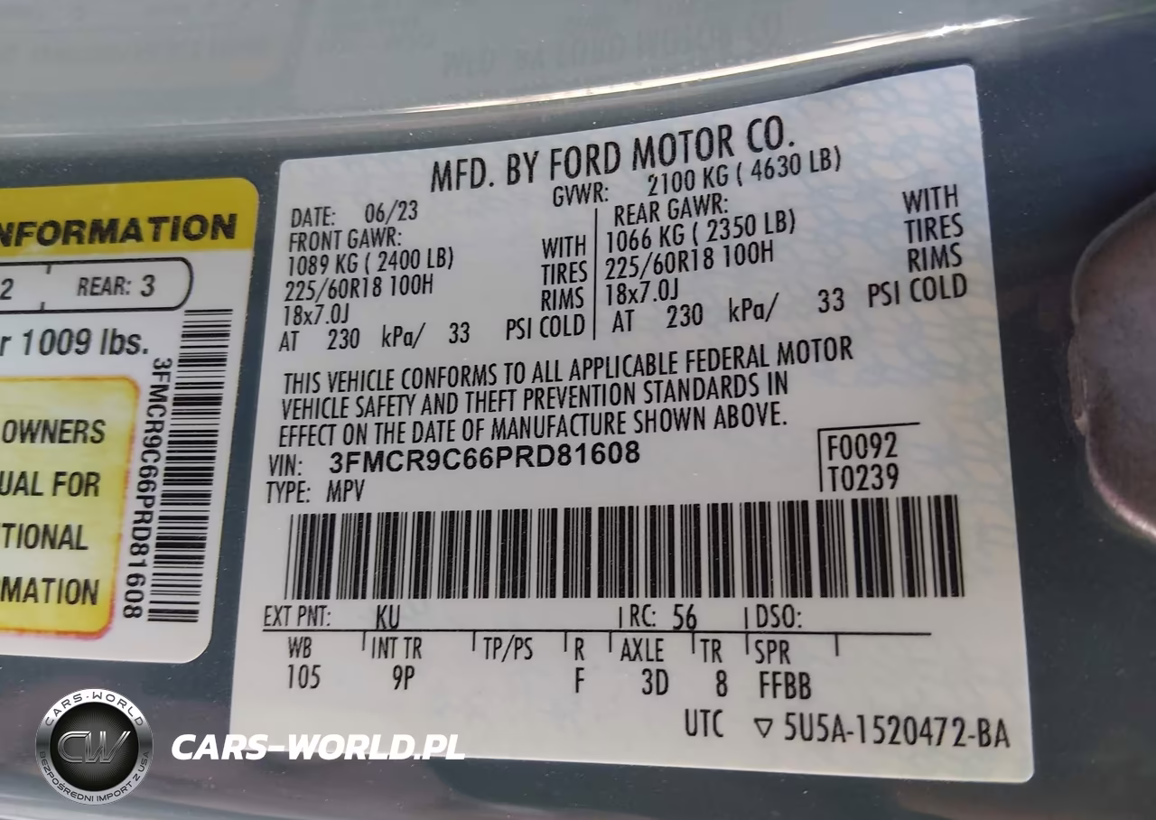 2023 Ford Bronco Sport Outer Banks VIN:3FMCR9C66PRD81608 - 9