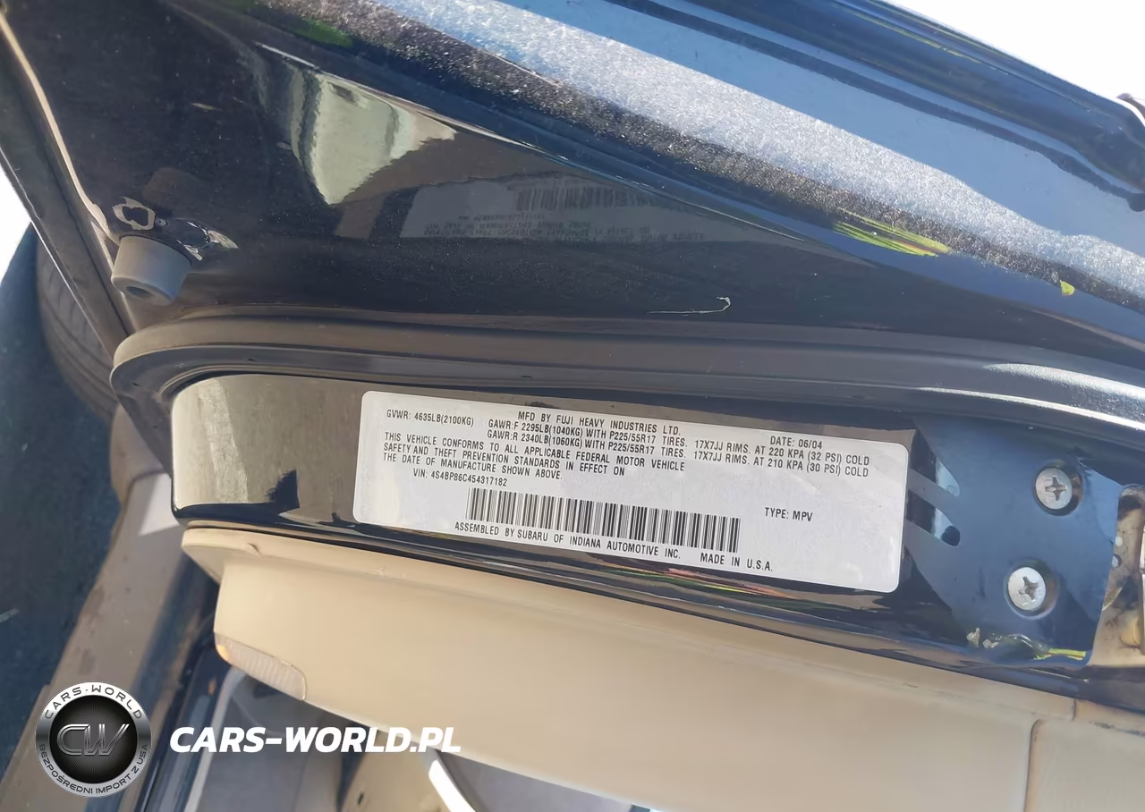 2005 Subaru Outback 3.0R L.l. Bean Edition VIN:4S4BP86C454317182 - 9