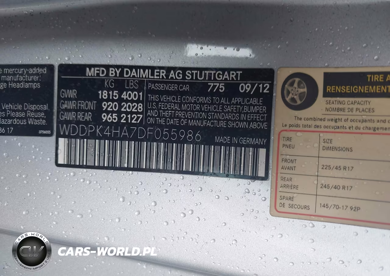 2013 Mercedes-Benz Slk 250 VIN:WDDPK4HA7DF055986 - 9
